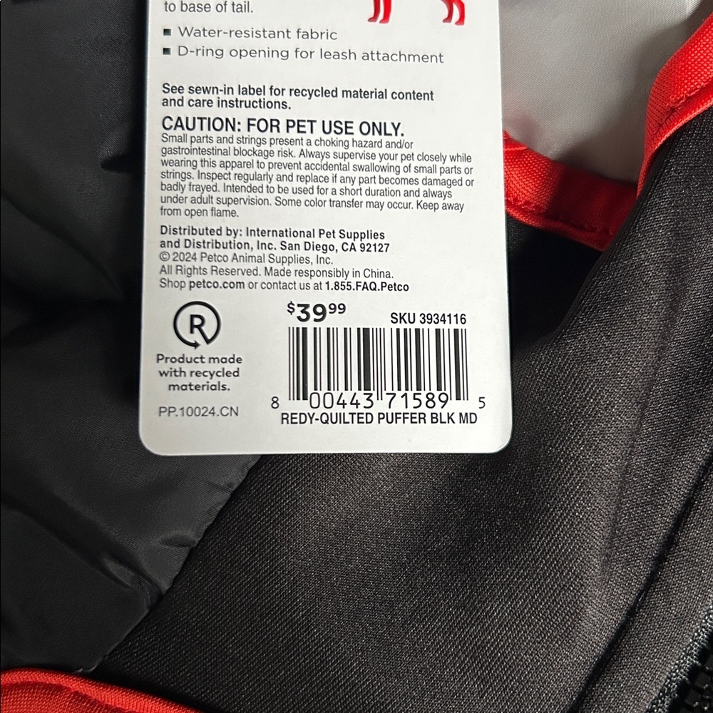 New Reddy quilted puffer dog jacket M - Picture 7 of 8